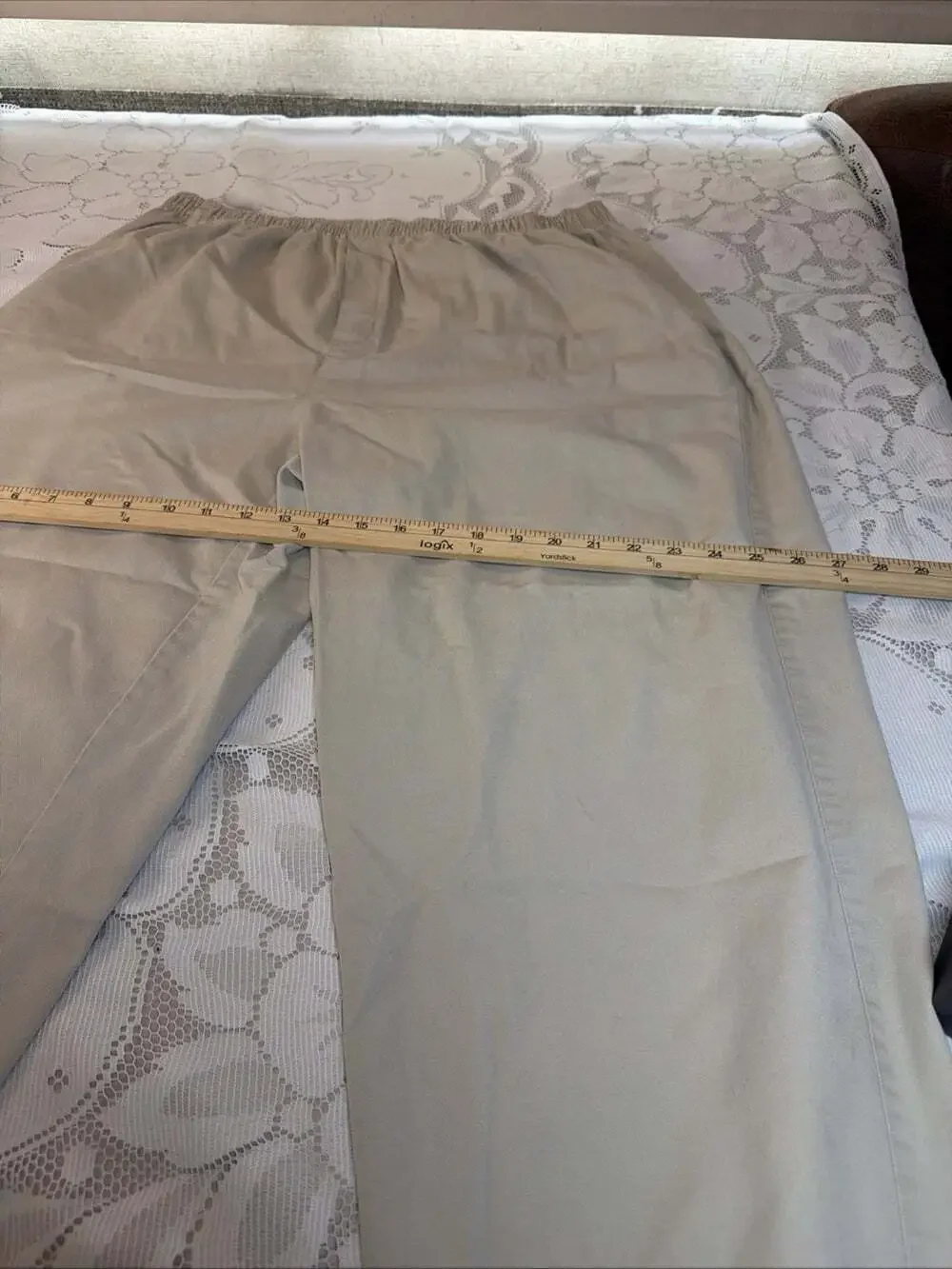 Coldwater Creek Womens Beige Elastic Waist Straight Leg Pants 20W/ W34”/L24”